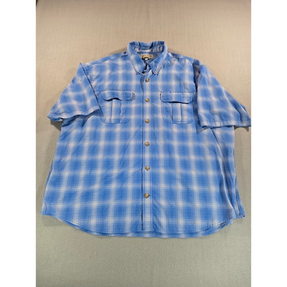 Duluth Trading Co Other - Duluth Trading Co Button Down Shirt Mens 3XL Blue Plaid Short Sleeve Workwear